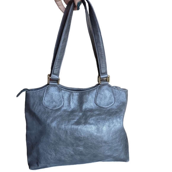 Liz Claiborne Dark Grey Large Shoulder Bag - Picture 5 of 13